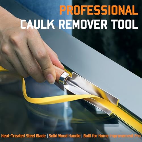 Professional Caulk Remover Tool – Heat-Treated Caulking Tool with 90° Sharp Blade & Solid Wood Handle, Saves Time for Home Improvement, Durable Grout & Silicone Remover Tool - color: 1- Original