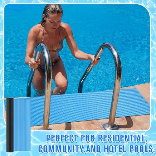 Breling 16" x 36" Swimming Pool Ladder Mat, Protective Pool Ladder Pad Step Mat with Non Slip Texture for Above Ground Swimming Steps Liners and Stairs(Vertical Striped) - size: 16" X 36", style: Vertical Striped