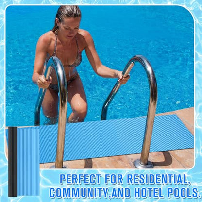 Breling 16" x 36" Swimming Pool Ladder Mat, Protective Pool Ladder Pad Step Mat with Non Slip Texture for Above Ground Swimming Steps Liners and Stairs(Vertical Striped) - size: 16" X 36", style: Vertical Striped