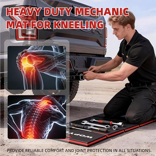 1.2" Thick Mechanic Mat for Working Under Car, 5 Fold Kneeling Pad for Work, Waterproof EVA Utility Mats Mechanic Floor Mat for Garage, Gardening, Camping, Home Gym, Knees Protection