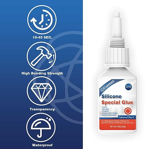 30g Silicone Glue - Strong Adhesive for Repairs and Sealing | Waterproof, Heat-Resistant, and Flexible | Ideal for Glass, Ceramics, Electronics, and More - size: 30g*1, style: Silicone Glue