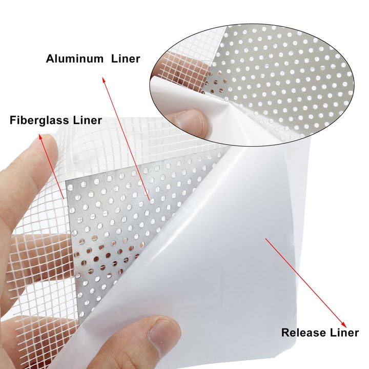 6Pcs Drywall Repairs Patch,4 x 4 Inch Drywall Repair Kit, Self Adhesive Wall Hole Repair Kit for Damaged Drywall or Ceiling