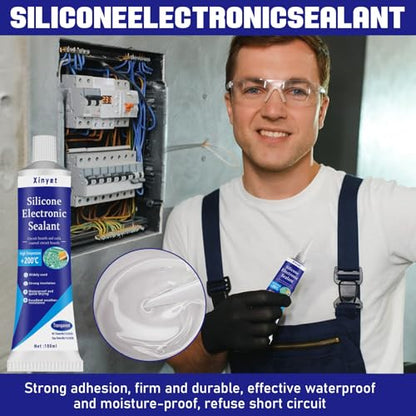 100ml Electronic Silicone Adhesive Sealant, Conformal Coating for Electronics, Transparent Insulating Sealant, Waterproof for Circuit Boards, Appliance Control Boards, LED Lamps