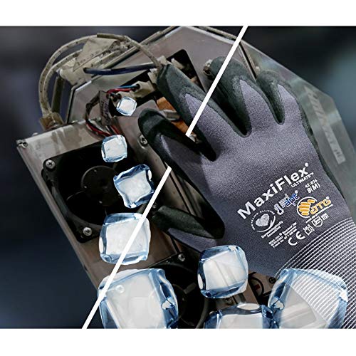 MaxiFlex Cut 34-8743 Cut Resistant Nitrile Coated Work Gloves with Green Knit Shell and Premium Nitrile Coated Micro-Foam Grip on Palm & Fingers - size: XX-Large