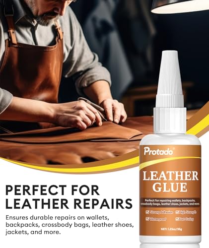 Leather Glue, 35g Heavy Duty Super Strong Clear Glue, Waterproof Flexible Adhesive for Leather Bonding, Repair, Shoes, Bags, Sofas, Belts, Crafts, DIY Kits - style: Leather Glue