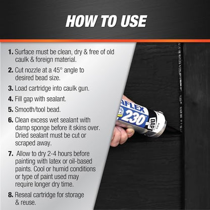 DAP 7079818280 DYNAFLEX 230 Black Raw Building Material, 10.1 oz