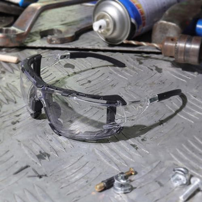 UKNOW Safety Glasses - Anti Fog Wraparound Lenses - Removable Foam Gasket - ANSI Z87.1 Protective Eyewear - Impact Resistant - color: Black