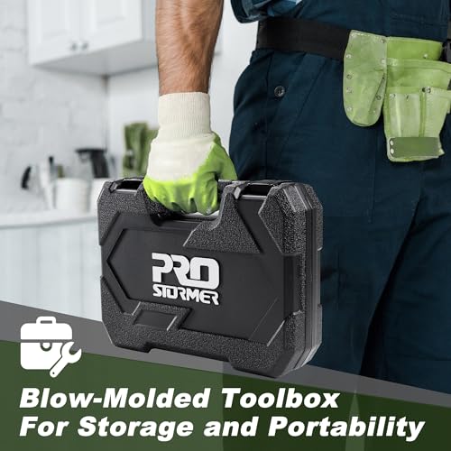 Prostormer 93-Piece Tool Kit, Basic Household Repair Tool Set with Toolbox Storage Case, Small Starter Tool Box Kit for Homeowners and College Students (Green) - color: Green