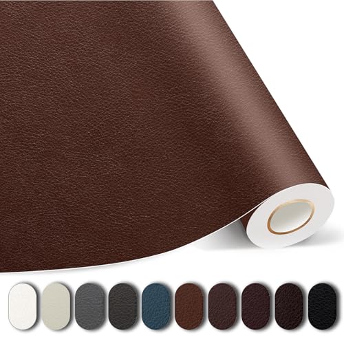 Kangshoon Leather Repair Patches, Self-Adhesive Leather Repair Tape, Stretch Vinyl Repair Kit for Couch Furniture Sofas Car Seats (Brown, 3.5X79 Inch) - color: Brown, size: 3.5X79 Inch