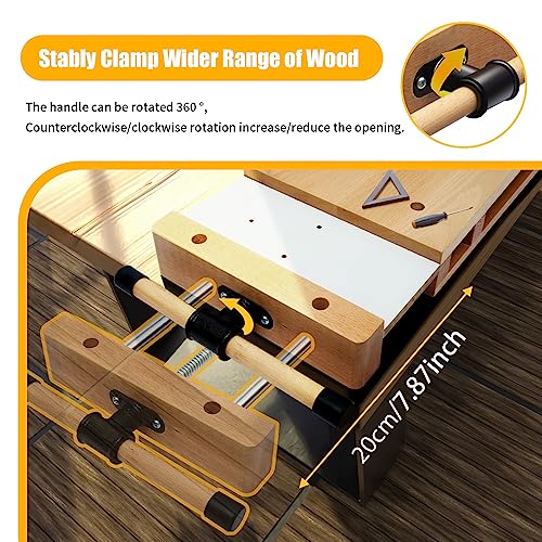 Hard Wood Workbench Quick Release Woodworking, Wood Bench Vises Kit，Quick Release Desktop Woodworking Woodworking Vise Portable Smart Vice with 4 Bench Dogs and 2 Clips