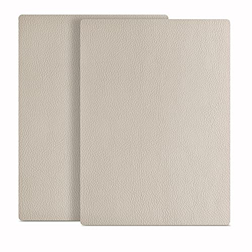 ILOFRI Leather Repair Patch 8x11 inch 2 Pcs, Durable Self Adhesive Vinyl and Leather Repair Kit for Couch, Car Seats, Boat Seat, Furniture, Upholstery, Auto Interior, Sofa, Chair - Ivory - color: Ivory, size: 8x11 inch x 2Pcs
