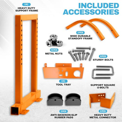 Heavy Duty Ladder Stabilizer with Tool Tray | 500 LBS Capacity, 34" Wide Steel Standoff Arms for Gutter Cleaning, Roofing & Wall Work, Fits Extension, Straight & Telescoping Ladders - Anti-Slip - color: Ladder Stabilizer with Tool Tray
