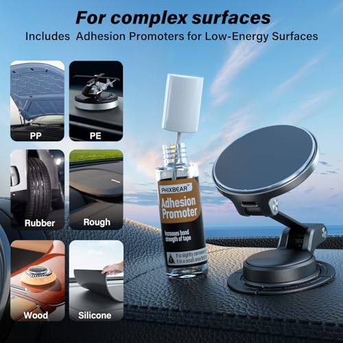 PHIXBEAR Heavy Duty Double Sided Tape Heat Resistant, 1in x 20ft Waterproof Extreme Weather Mounting Tape with PP/PE Adhesion Promoter for Outdoor Signs & Decor