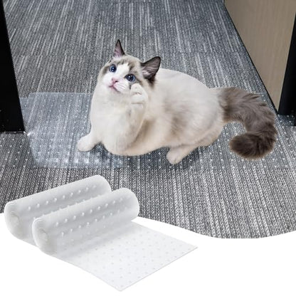 KHS 3.6FT Carpet Scratch Stopper, 2PCS Plastic Carpet Protector for Pets, Non-Slip Anti Scratch Under Door Cat Scratch Protector Mat, Easy to Cut Cat Scratch Protector Mat - size: 3.6ft(2pc)