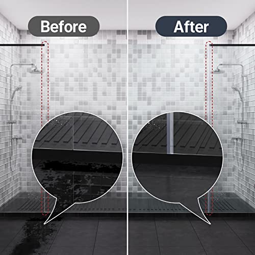 AmazerBath 5 PCS Shower Door Side Seal Strip for 3/8 Inch Glass - 15.75 Inches x 5, 5 Sections Segmented Shower Installation Kit, Frameless Glass Door Seal Strip - style: Side Seal 3/8