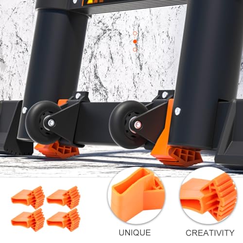 COLLBATH 4pcs Ladder Foot Mats Non-Slip Rubber Ladder Feet Cushions Herringbone Anti-Slip Covers Accessories for Home and Construction Use