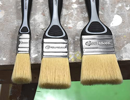 ROLLINGDOG Paint Brush Set - Soft Paint Brush for Walls,Smooth Surfaces,Furniture,DIY Detail Painting (3 PC Pack, 20mm, 40mm, 50mm) - color: Soft Paint Brush Set 20mm 40mm 50mm