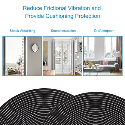 Seal Foam Tape,1/4 Inch W x 1/16 Inch T Weather Stripping for Door and Window,High Density Single Sided Closed Cell Door Insulation Weather Strip,3 Rolls Total 64FT Long