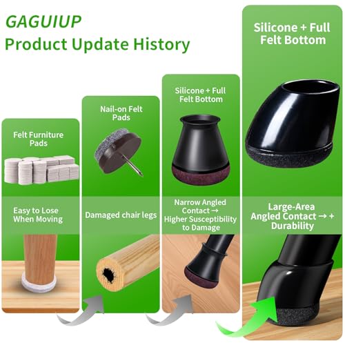 8 PCS Small Chair Leg Floor Protectors for Hardwood Floors, Round Silicone Caps with Felt Pads for 15-25° Slanted Legs, Chair Leg Covers to Protect Floors, Anti-Scratch & Noise(Black, Fit 0.55"-0.75") - size: S-8pcs-(fit:0.55"-0.75")-black