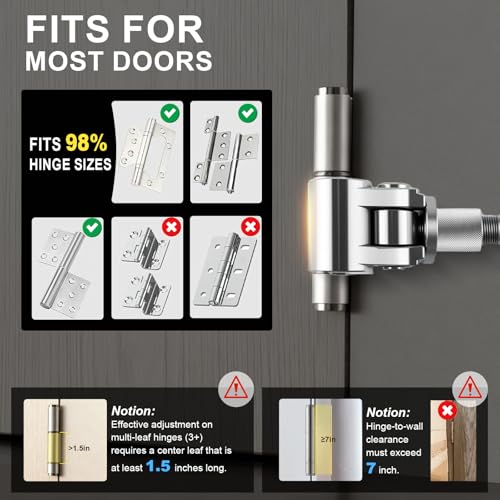 Upgraded Door Hinge Adjustment Tool, Adjustable Hinges Wrench, Stainless Steel Hinge Repair Kit for Sagging Doors