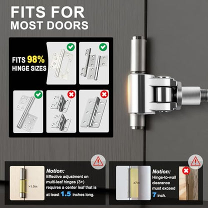 Upgraded Door Hinge Adjustment Tool, Adjustable Hinges Wrench, Stainless Steel Hinge Repair Kit for Sagging Doors