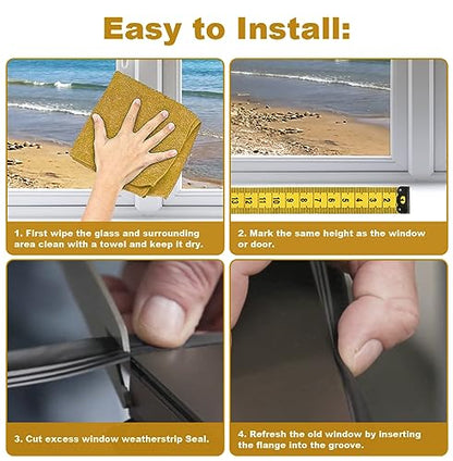 Window Weatherstrip Seal 1/4" Bulb Bubble Kerf Mount Bulb Gasket Window Weather Stripping Kerf - 4 Colors and 5 Length Options (100', Black) - color: Black, size: 100 Feet