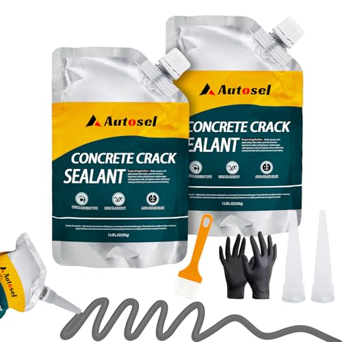 Concrete Crack Filler, High Elasticity Cement Crack Repair Sealant, Self-Leveling Waterproof Caulking Glue for Driveways, Walkways, Patios, Outdoor Concrete Joint Repair-2 PCS - style: 2.21LB
