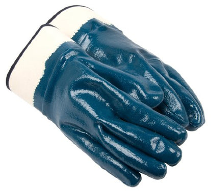 Forney 53357 Heavy Weight Fully Coated Nitrile Gloves, Large/X-Large, Blue/Cream