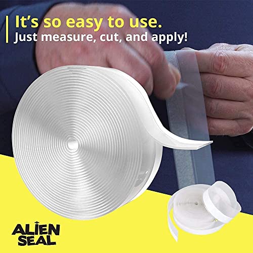 Alien Draft Seal Weather Stripping Door Seal – Longer 64ft (3 Rolls) Silicone Door Bottom Draft Stopper Tape - size: 64 Feet - 1 Pack