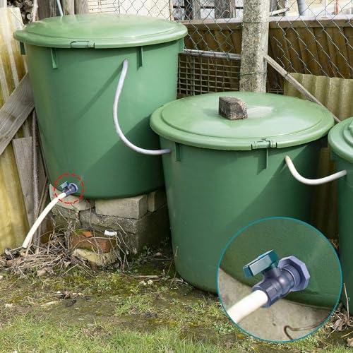 2 Set 3/4 Inch Rain Barrel Spigot Kit - BILAL Water Barrel PVC Garden Diverter Kit with Bulkhead Fitting Hose Faucet Adapter and Thread Seal Tape for Water Tanks, Aquariums, Tubs, Pool, Garden Barrel - size: 2-Set
