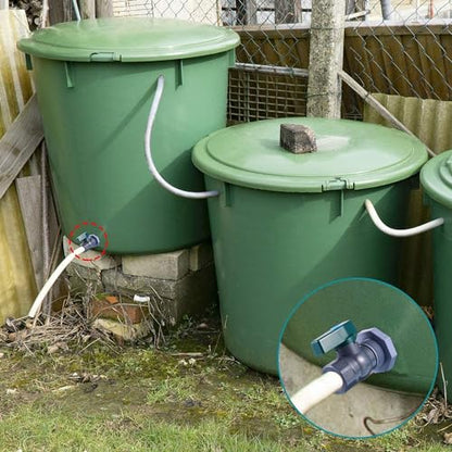 3/4 Inch Rain Barrel Spigot Kit - BILAL Water Barrel PVC Garden Diverter Kit with Bulkhead Fitting Hose Faucet Adapter and Thread Seal Tape for Water Tanks, Aquariums, Tubs, Pool, Garden Barrel - size: 1-set
