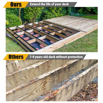 Joist Tape - Heavy Duty Deck Joist Tape, 1 Roll of 6" x 50' Waterproof & Weatherproof Deck Flashing Tape Protects the Top of the joist, Beam, and Rim joist from Developing Rot and Wood Decay - size: 6" x 50', Single Pack