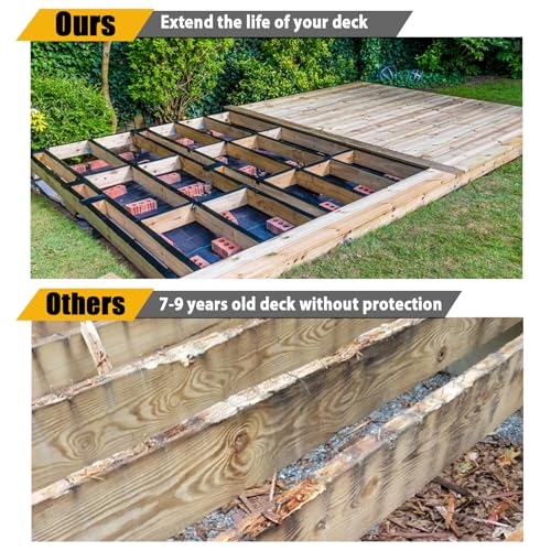 Joist Tape - Heavy Duty Deck Joist Tape, 1 Roll of 4" x 50' Waterproof & Weatherproof Deck Flashing Tape Protects the Top of the joist, Beam, and Rim joist from Developing Rot and Wood Decay - size: 4" X 50', Single Pack