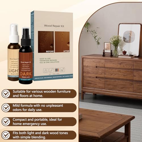 Professional Wood Floor Scratch Repair,Wood Repair Kit, Floor Cover Nicks and Scratches,Covers Nicks, Marks, Minor Defects, Restores Finish