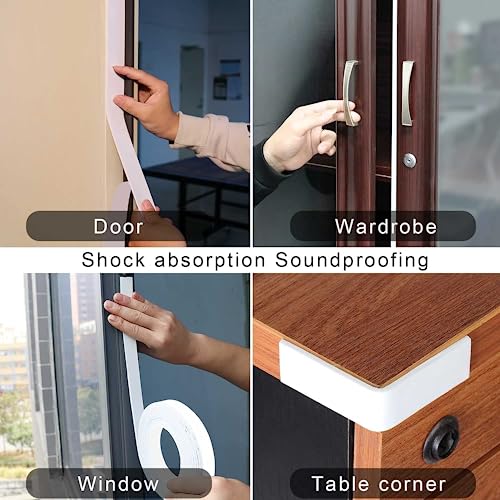 2 Pack Single-Sided Adhesive White Foam Tape, Single-Sided Sealing Strip Foam Pad Sponge Tape Window Weatherproof, Self-Adhesive Insulation Sealing Tape (White) 0.98inX16.4FT - size: 0.98inX16.4FTX2PACK
