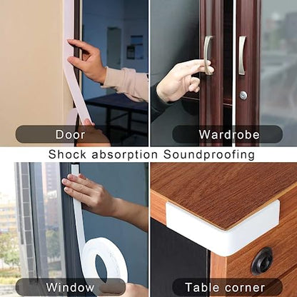 2 Pack Single-Sided Adhesive White Foam Tape, Single-Sided Sealing Strip Foam Pad Sponge Tape Window Weatherproof, Self-Adhesive Insulation Sealing Tape (White) 0.98inX16.4FT - size: 0.98inX16.4FTX2PACK