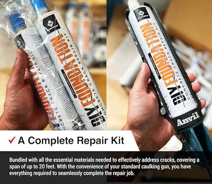 RadonSeal Epoxy Concrete Crack Repair Kit (20 ft) – Low-Viscosity Epoxy Injection for Basement & Foundation Walls – Structural Crack Repair System