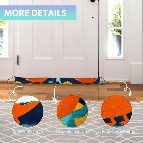 Weighted Door Draft Stopper, 2 Pack 36 Inch Under Door Blocker, Bottom of Door Window Air Noise Light Gap Filler, Saving Energy Cartoon Print Canvas Cotton 2.2Lb - size: 36 inch