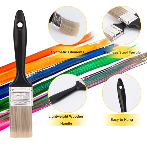 30 Pack 1.5 Inch Paint Brushes - A Professional Range of Wall Paint Brushes, Deck Paint Brush, and Chip Brushes - Perfect DIY Painting Tools for Your Home or Business KUKLIPJIM - size: 30 Pack 1.5 Inch