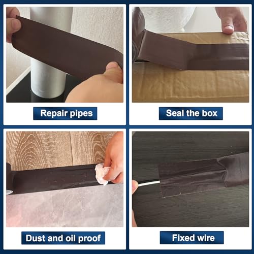 Dark Brown Duct Tape Heavy Duty, 1.88 Inch x 35 Yard Waterproof Strong Adhesive Duct Tape for Indoor Outdoor Repairs Tear by Hand, 1 Roll - color: Dark Brown