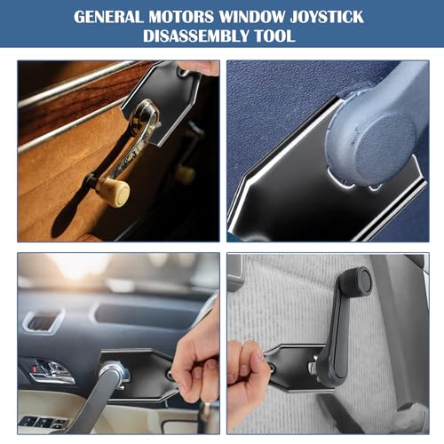 1 Piece Black Automotive Window Handle Crank Removal Tool and 20 Pieces Door Panel Retainer Clips Tool Set, Interior Inside Door Lock Hardware Repair Kit, Universal Fit for Most Vehicles 76951 76980