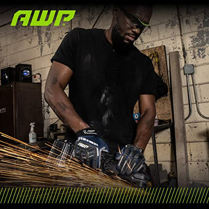 AWP Pro Protect Work Gloves for Men And Women, Full Back-Of-Hand TPR Impact Protection, Large - size: Large