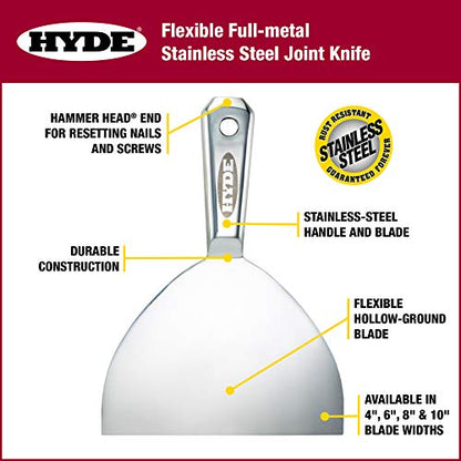 HYDE 06577 Full Metal Joint Knife, 4-inch, Stainless Steel - size: 4"