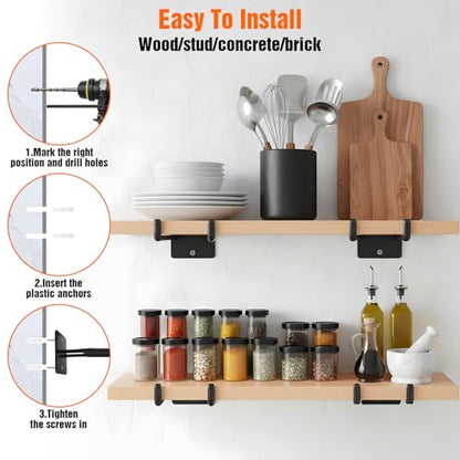 14 Inches Extra Large Garage Hooks, 4 Pack Heavy Duty Tool Organizer Wall Mount Hangers, Long Utility Storage Hooks for Car Tires, Chairs, Ladders, Ropes, Garden Tools, Power Tools