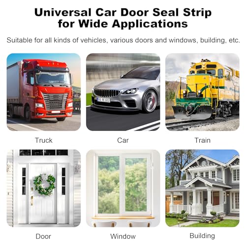 Car Weather Stripping Self Adhesive 70Ft Double Layer 5-Hole Universal Automotive Soundproofing Weatherstrip Adhesive Car Door Rubber Seal Strips with Adhesive Backing for Car RV Truck Doors Window - size: 70Ft
