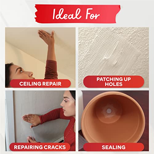 XFasten Drywall Repair Mesh Tape - 6-Inch X 90-Foot Mesh Tape for Drywall Repair, Fiberglass Drywall Patch Hole, Heavy Duty Wall Repair Mesh Spackle Tape, Wall Crack and Seam Repair Joint Tape - size: 6-inches By 90-feet