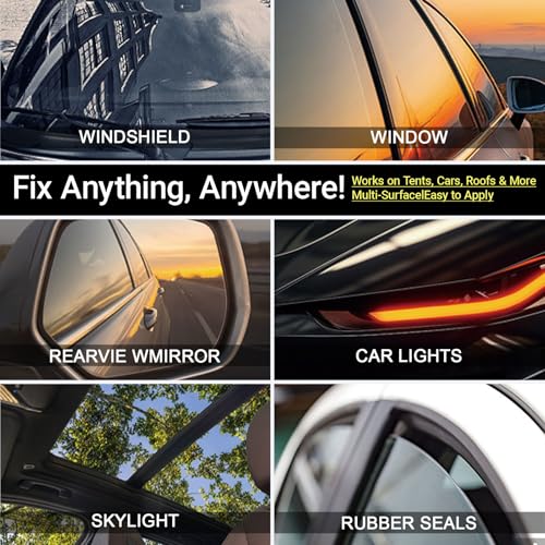 Automotive Adhesive Sealant Black, 100ml Auto Body Glue Heat Resistant, Silicone Adhesive Sealant for Repair Car Body, Windows, Trunk, Interior, Metal (1.69 floz*2)