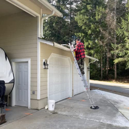 Ladder Stabilizer Accessory for Roof Gutter, Wing Span/Wall Ladder Standoff, Heavy Duty Extension Ladder Stabilizer, Easy Use, 375 lbs Weight Rating - color: Silver/Gray