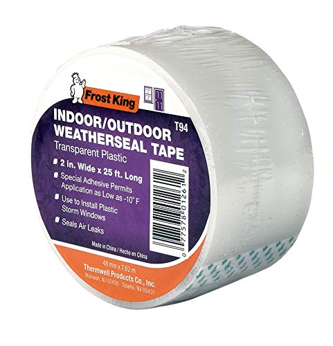 Frost King Clear T94H Plastic Weather-Seal Tape 2-Inch by 25-Feet, 2" X ft, Foot - size: 2" X 25 ft