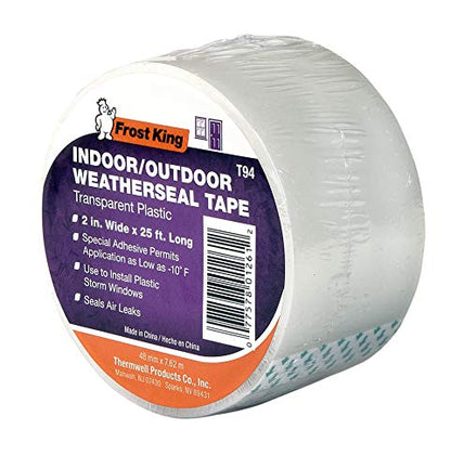 Frost King Clear T94H Plastic Weather-Seal Tape 2-Inch by 25-Feet, 2" X ft, Foot - size: 2" X 25 ft